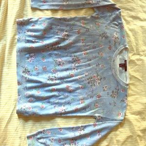 Light blue flower pattern cotton sweater by Mango